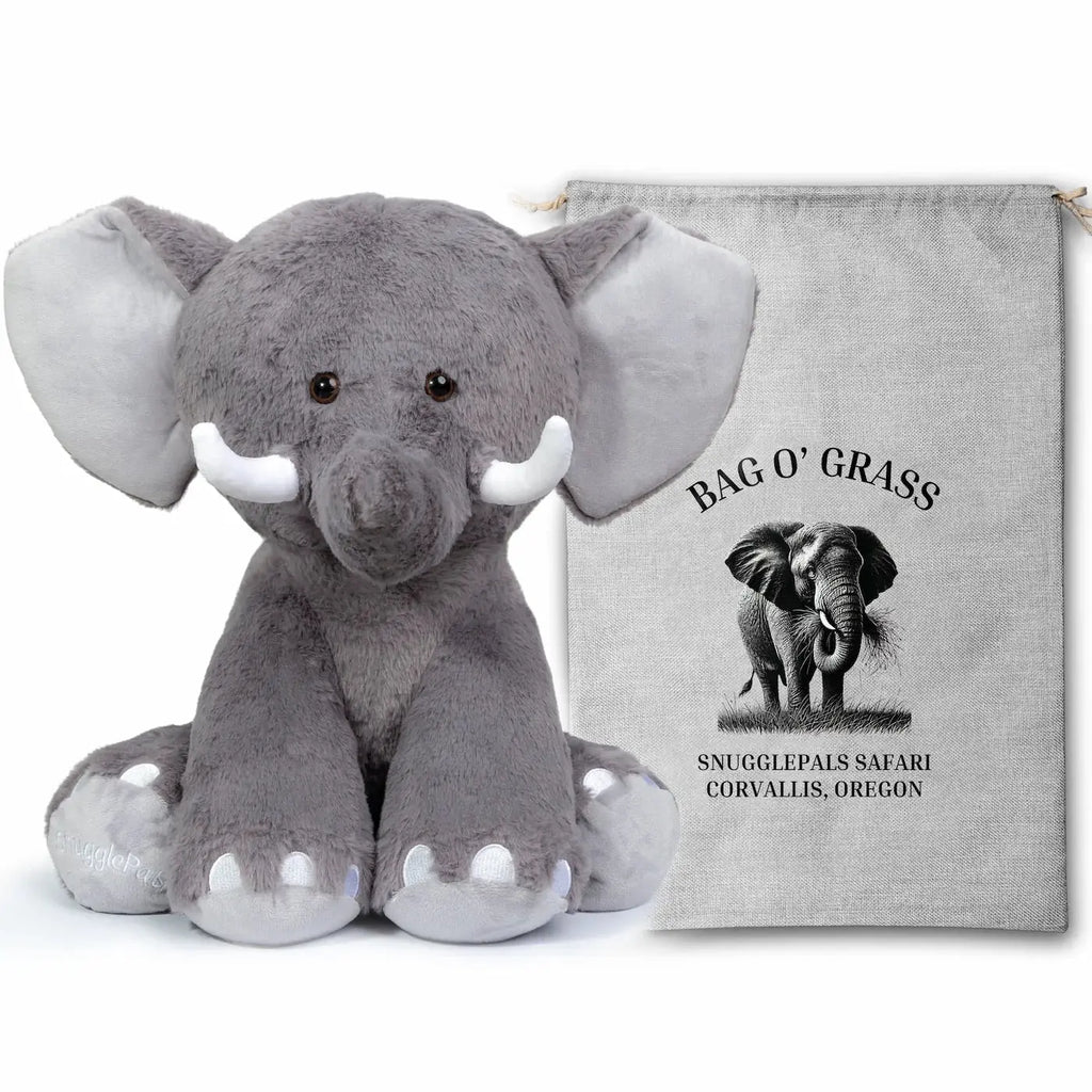 Jumbo Elephant Stuffed Animal | 4.5Lbs Weighted | 16" Tall | Ultra Soft | Elephant Plushie | Weighted Stuffed Animal