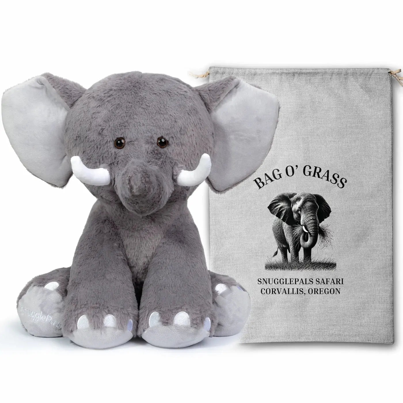 Jumbo Elephant Stuffed Animal | 4.5Lbs Weighted | 16" Tall | Ultra Soft | Elephant Plushie | Weighted Stuffed Animal