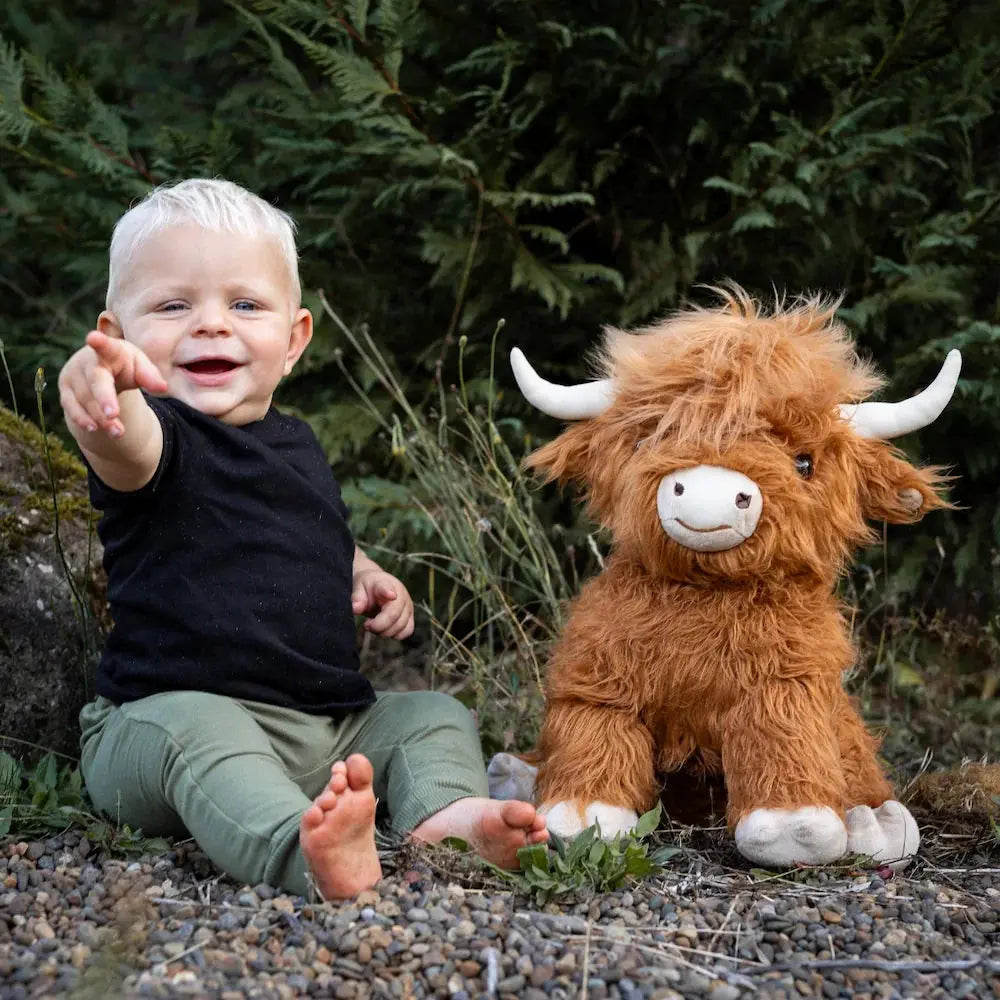 Highland Cow Weighted Stuffed Animal | Snugglepals | 16" Tall, 4.5Lbs Weighted with Glass Beads | Limited Quantities | Highland Cow Plushie