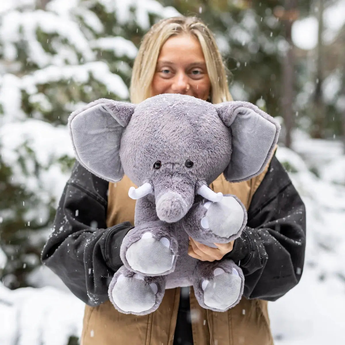 Jumbo Elephant Stuffed Animal | 4.5Lbs Weighted | 16" Tall | Ultra Soft | Elephant Plushie | Weighted Stuffed Animal