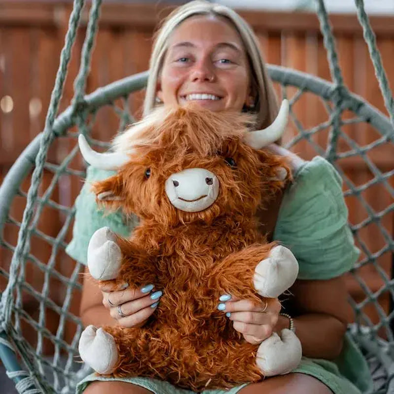 Highland Cow Weighted Stuffed Animal | Snugglepals | 16" Tall, 4.5Lbs Weighted with Glass Beads | Limited Quantities | Highland Cow Plushie